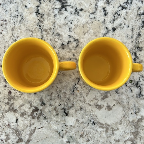 Fiesta Coffee Mugs Yellow Set of 2 Classic Ring Handle 10.25 oz - Picture 2 of 3